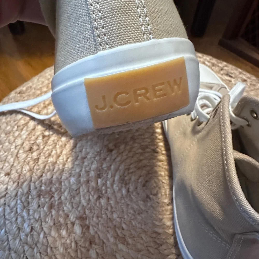 J.Crew Canvas High Top Sneakers | Neutral Tan | Size 6